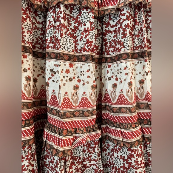 K1. Sea NY New York Ivette Skirt Red Tribal Pattern Maxi Flowy - Picture 7 of 8